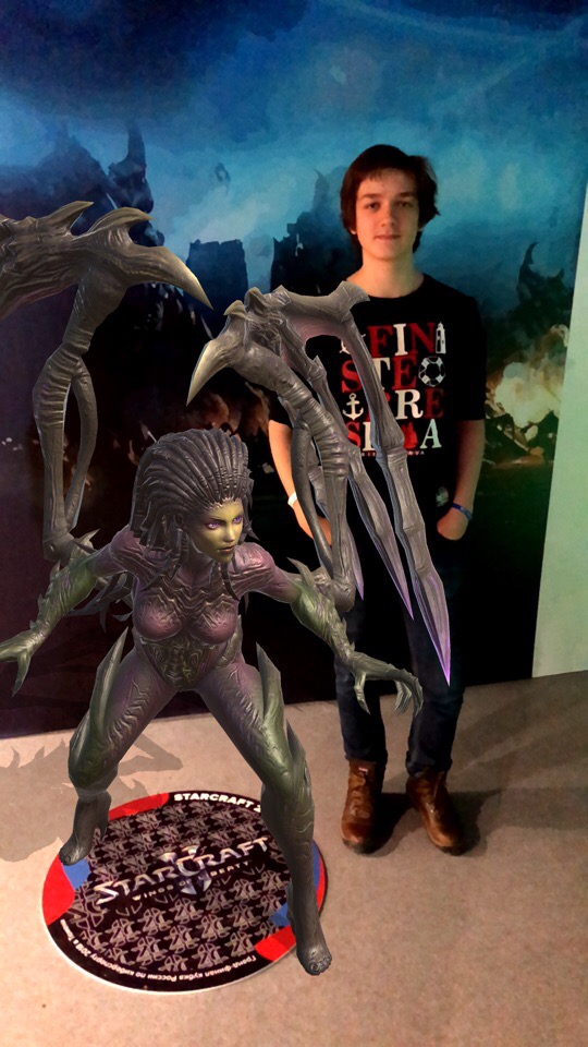 AR photo with a StarCraft character